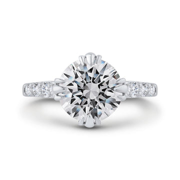 Diamond Engagement Ring in 18K White Gold (Semi-Mount)